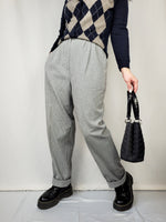 Load image into Gallery viewer, Vintage 90s monochrome dogtooth high waist smart pants
