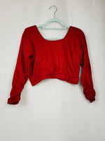 Load image into Gallery viewer, Vintage 80s handmade red velveteen cropped top
