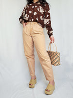 Load image into Gallery viewer, 90s Vintage high waist peach pink jeans pants
