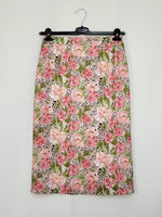 Load image into Gallery viewer, Vintage 80s pastel floral midi pencil skirt
