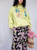 Load image into Gallery viewer, Vintage 90s light green graphic print oversized sweatshirt
