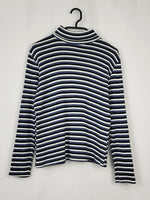 Load image into Gallery viewer, Vintage 00s minimalist striped grunge roll neck top
