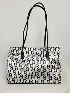 Vintage 00s Y2K white monogram print shoulder bag