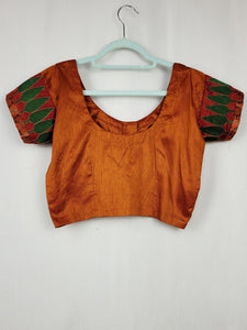 Vintage 90s orange folk handmade crop top