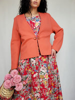 Load image into Gallery viewer, Vintage 80s pink jersey one button blazer jacket
