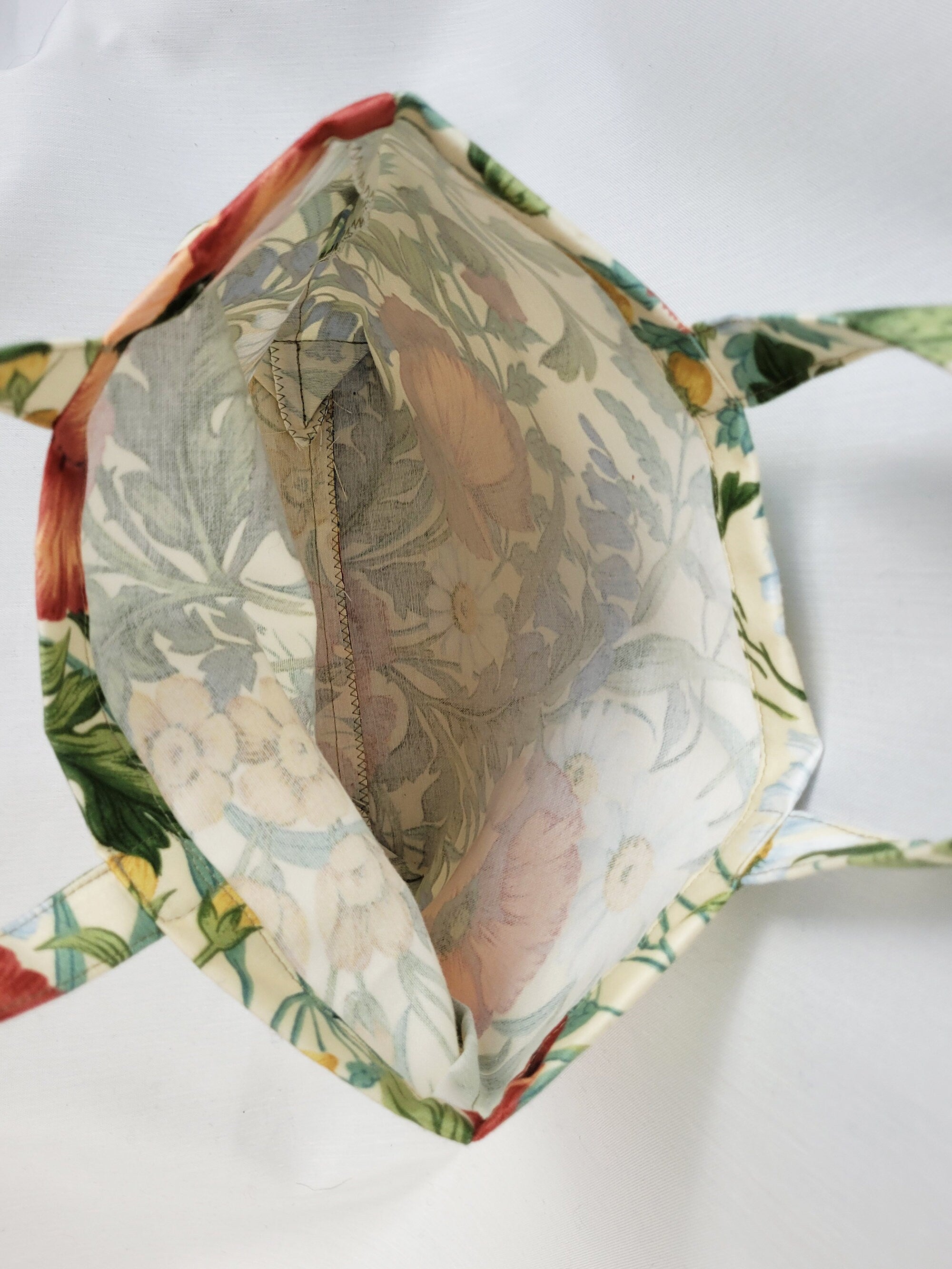 Vintage 90s floral print square small tote bag