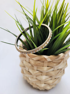 Vintage 90s golden color metal faux diamonds round bracelet