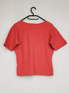 Vintage 90s VERO MODA red polka dot minimalist top blouse