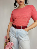 Load image into Gallery viewer, Vintage 90s VERO MODA red polka dot minimalist top blouse
