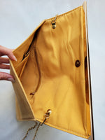 Load image into Gallery viewer, Vintage 00s Y2K sand brown velvet envelope chain bag
