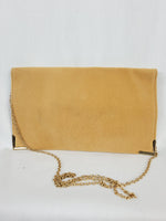 Load image into Gallery viewer, Vintage 00s Y2K sand brown velvet envelope chain bag
