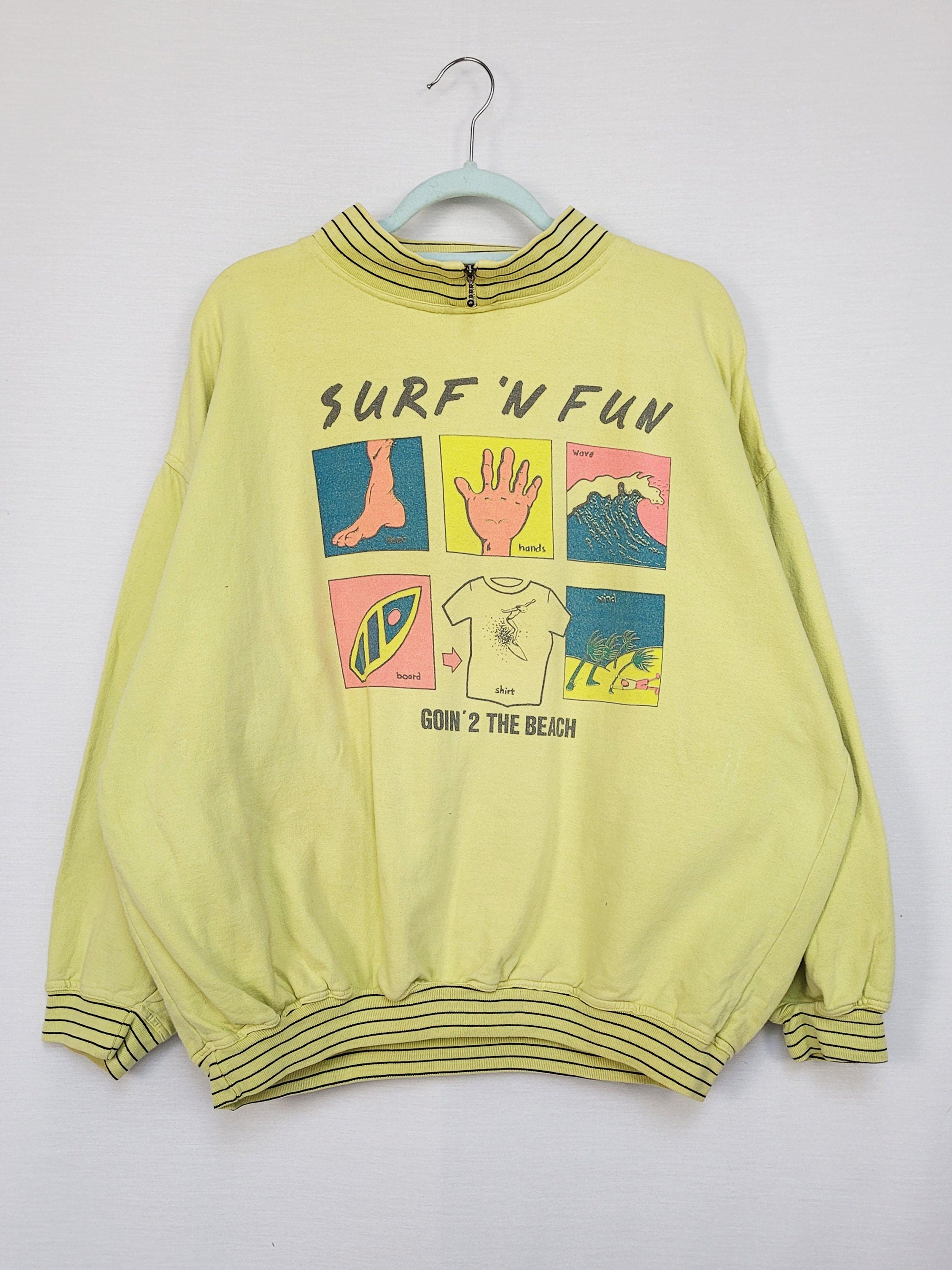 Vintage 90s light green graphic print oversized sweatshirt