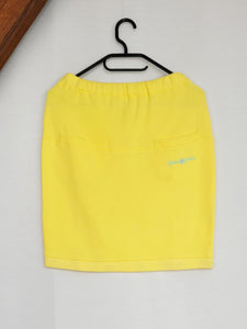 Vintage 90s pastel yellow jersey mini skirt