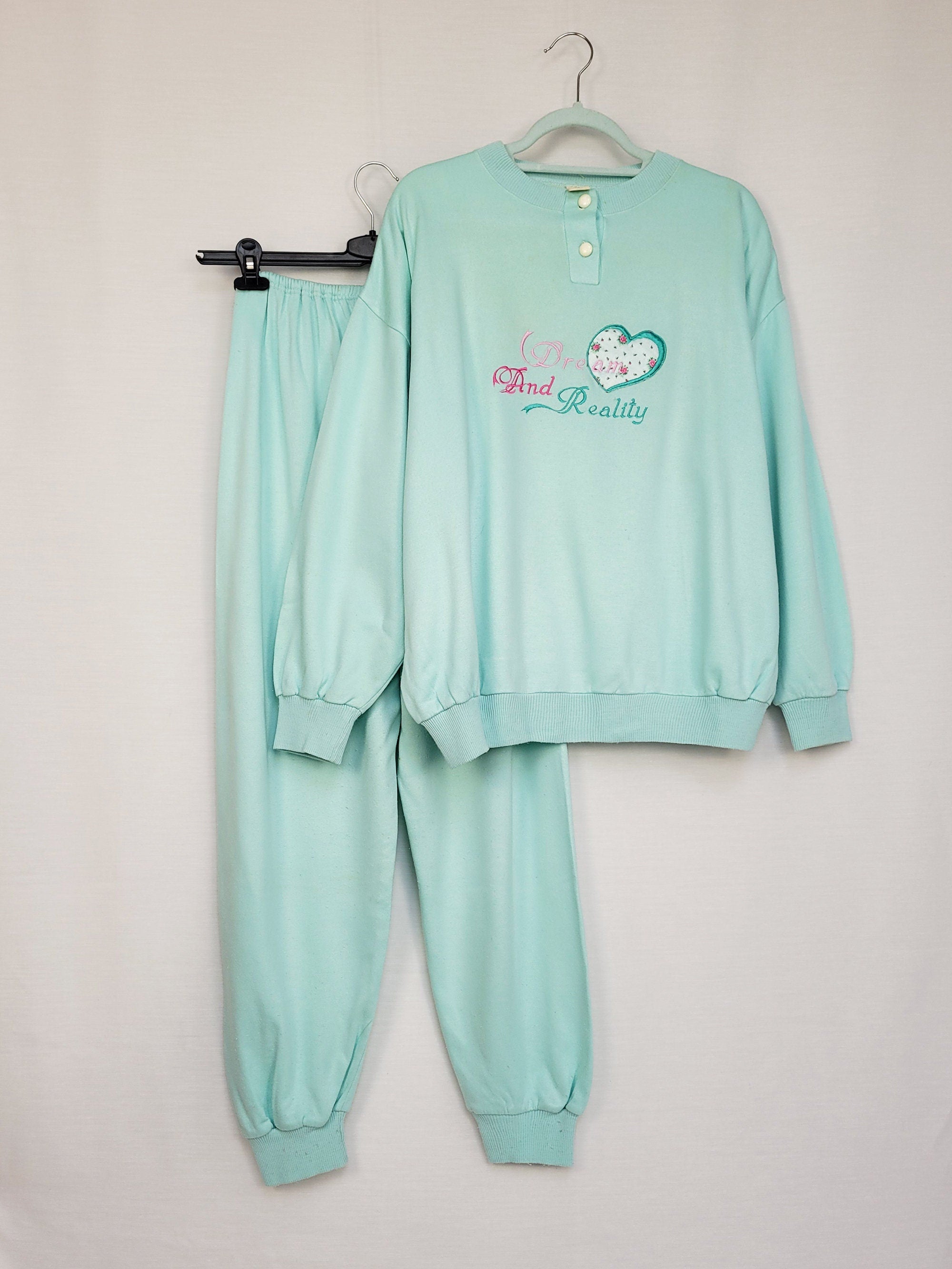 90s vintage pastel sportswear jumper & pants suit set