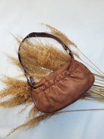 Load image into Gallery viewer, Vintage 00s Y2K brown faux suede baguette shoulder bag
