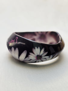 00s Y2K vintage plastic floral print asymmetrical bracelet