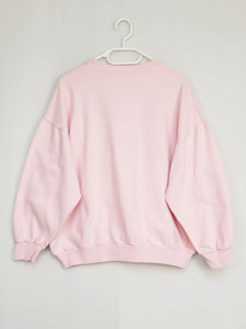 Vintage 90s pastel pink nature print causal sweatshirt