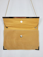 Load image into Gallery viewer, Vintage 00s Y2K sand brown velvet envelope chain bag
