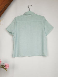 Vintage 90s light blue embroidered summer blouse top