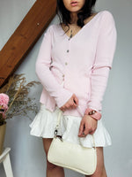 Load image into Gallery viewer, Vintage Y2K 00s pastel pink minimalist buttoned cardigan top
