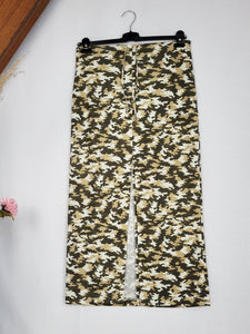 Vintage Y2K 00s camouflage shimmer front split maxi skirt