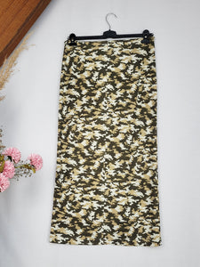 Vintage Y2K 00s camouflage shimmer front split maxi skirt