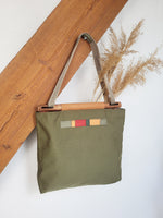 Load image into Gallery viewer, Vintage 90s khaki green tote shoulder bag
