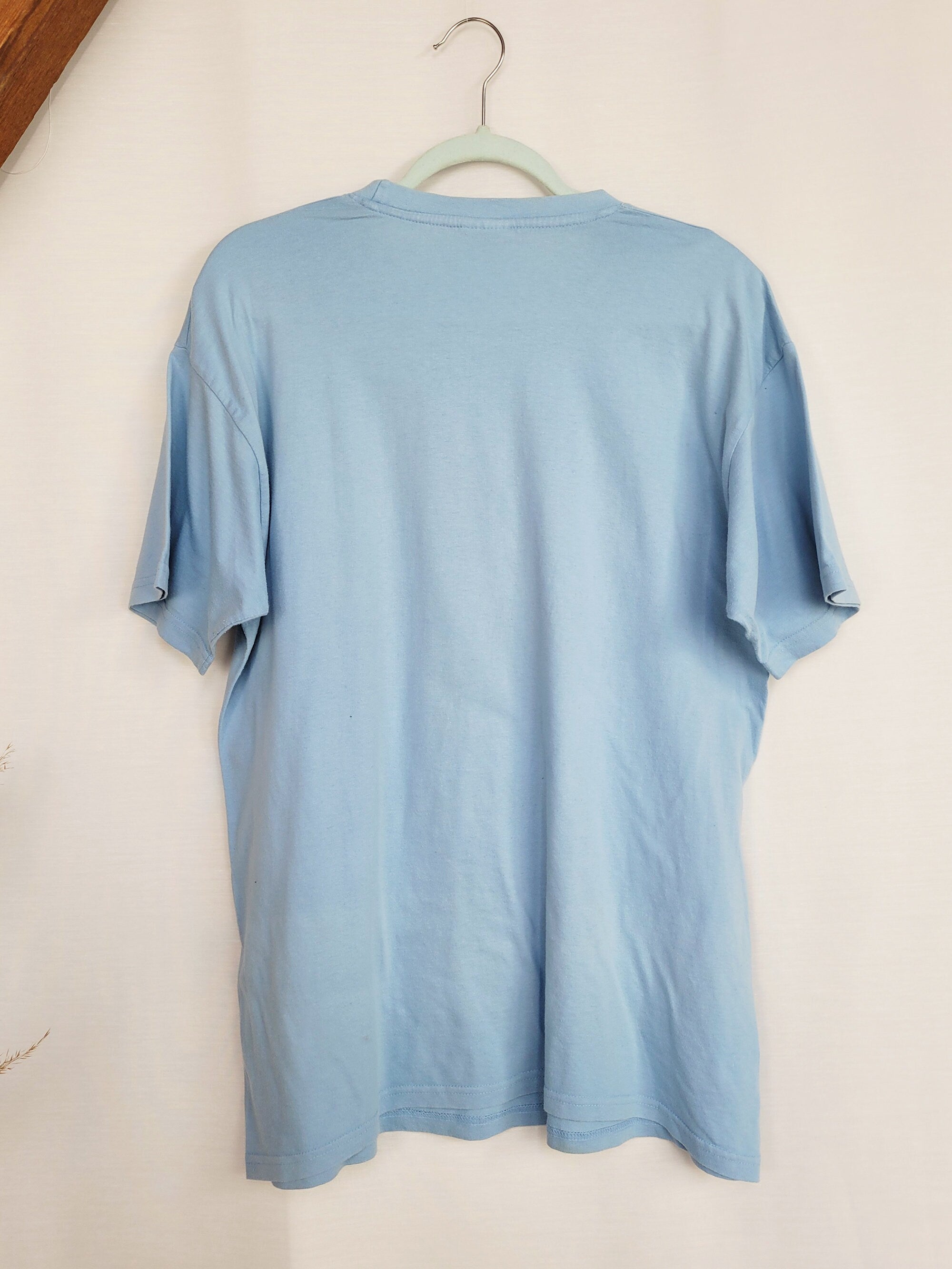 00s Y2K blue slogan cat print oversized T-shirt tee