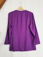 Load image into Gallery viewer, Vintage 90s purple buttons down long blazer jacket
