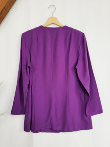 Vintage 90s purple buttons down long blazer jacket