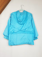 Load image into Gallery viewer, Vintage 90s blue embroidered shell hooded windbreak jacket
