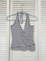 Load image into Gallery viewer, Vintage Y2K 00s striped minimalist halter blouse top
