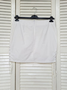 Vintage 00s Y2K white side split mini skirt