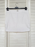 Load image into Gallery viewer, Vintage 00s Y2K white side split mini skirt
