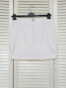 Vintage 00s Y2K white side split mini skirt