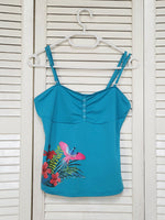 Load image into Gallery viewer, Vintage Y2K 00s blue spaghetti straps summer tank top
