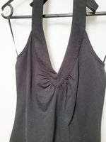 Load image into Gallery viewer, Vintage Y2K 00s black minimalist tie up halter blouse top
