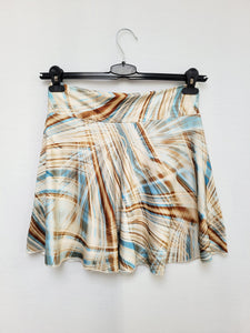 Vintage 00s Y2K abstract print lycra mini skirt