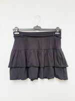 Load image into Gallery viewer, Vintage 00s Y2K draped black jersey festival mini skirt
