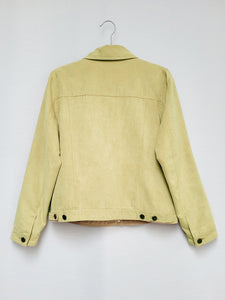 Vintage 90s sand brown faux suede buttons down jacket