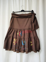 Load image into Gallery viewer, Vintage Y2K 00s brown applique midi peasant skirt
