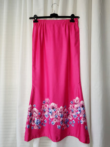 Vintage 90s pink floral handmade maxi skirt