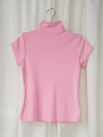 Load image into Gallery viewer, Vintage 90s pink zipped front short sleeve sweat top
