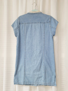 Vintage 90s blue denim buttons down mini dress