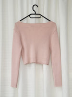 Load image into Gallery viewer, Vintage 00s Y2K tie up pink ribbed knit cardigan crop to
