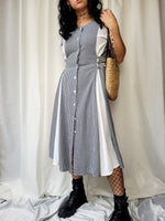 Load image into Gallery viewer, Vintage 90s black &amp; white checked Country midi dress
