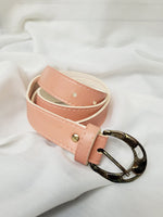 Load image into Gallery viewer, Vintage 90s faux leather pastel pink minimalist belt
