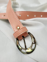 Load image into Gallery viewer, Vintage 90s faux leather pastel pink minimalist belt
