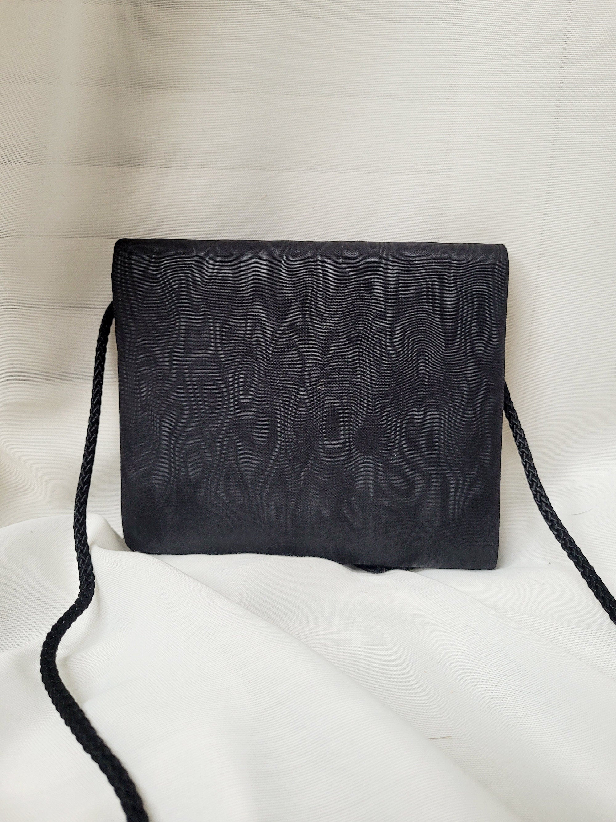 Vintage 90s black mini square cross body envelope bag