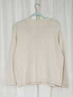 Load image into Gallery viewer, Vintage 90s cream knit patterned button down cardigan top
